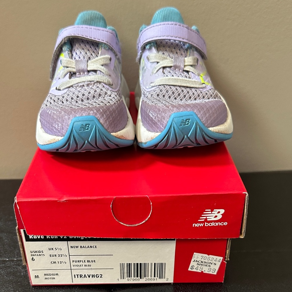 New Balance Kids' Lavender and Sky Sneakers